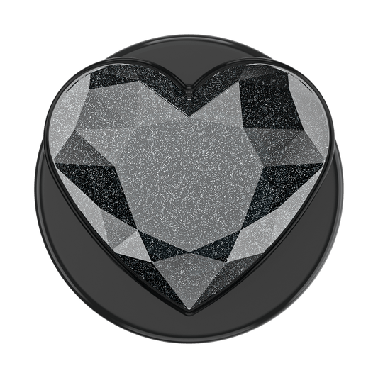 Crystal Heart Black Glitter — MagSafe PopGrip - US 71755