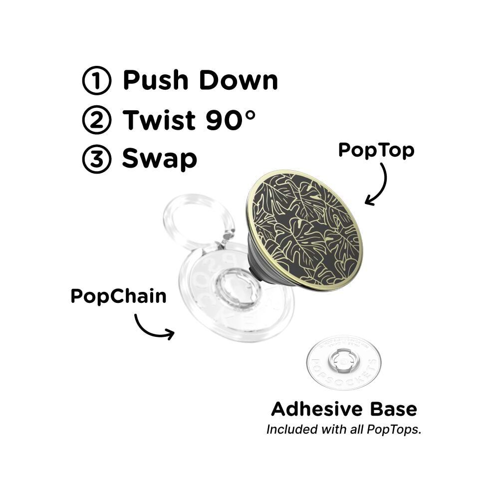 Enamel Monstera Black — PopTop - US 33649