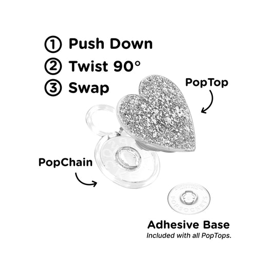 Confetti Heart Silver Sizzle — PopTop - US 78219