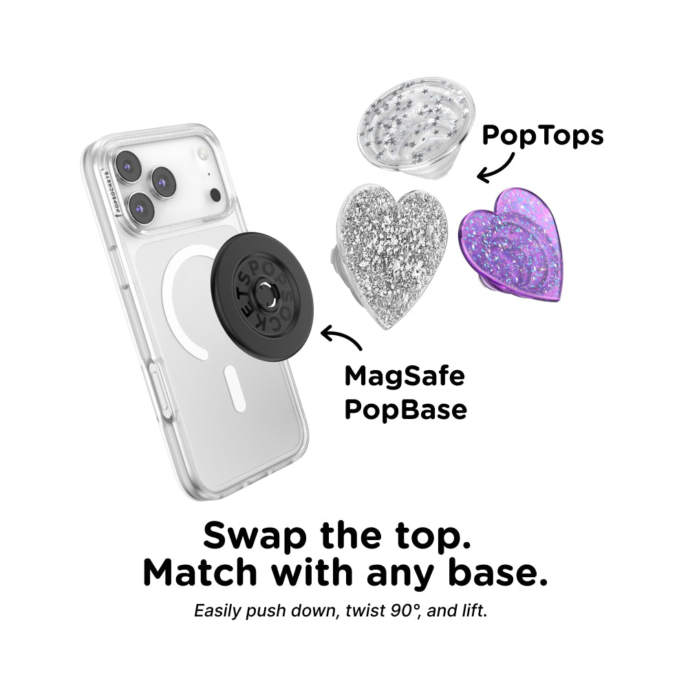 Confetti Heart Silver Sizzle — PopTop - US 78219