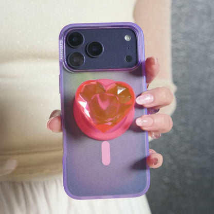 Crystal Heart Neon Pink —  MagSafe PopGrip - US 77726