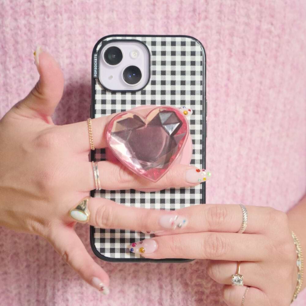 Crystal Heart Neon Pink —  MagSafe PopGrip - US 77726