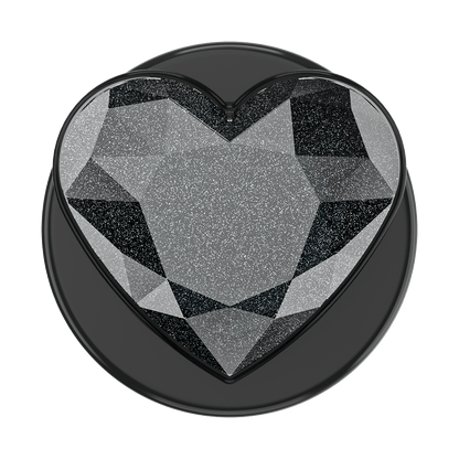 Crystal Heart Black Glitter —  MagSafe PopGrip - US 42322