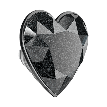 Crystal Heart Black Glitter —  MagSafe PopGrip - US 42322