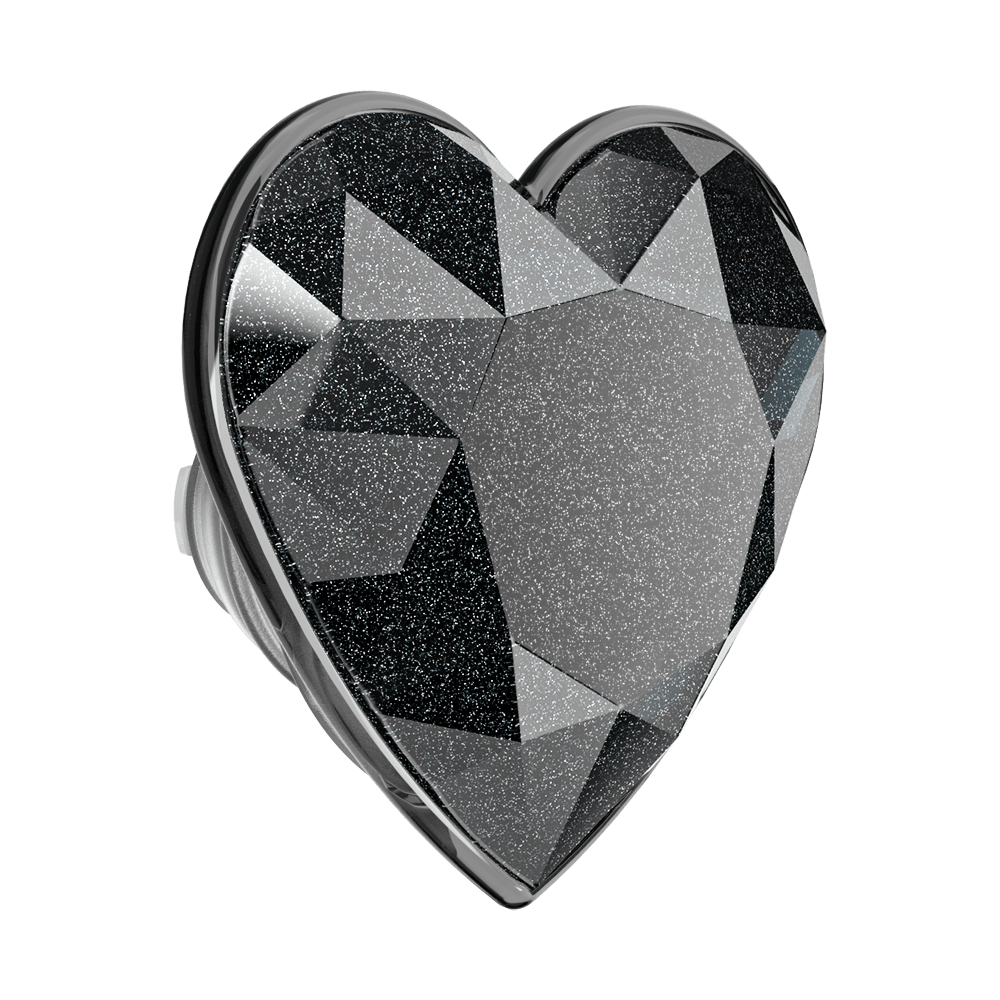 Crystal Heart Black Glitter —  MagSafe PopGrip - US 71004