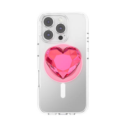 Crystal Heart Neon Pink —  MagSafe PopGrip - US 73127
