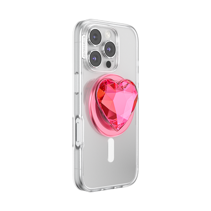 Crystal Heart Neon Pink —  MagSafe PopGrip - US 24634