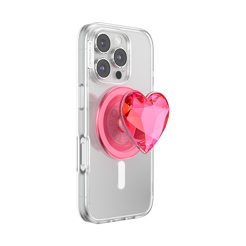 Crystal Heart Neon Pink —  MagSafe PopGrip - US 73127