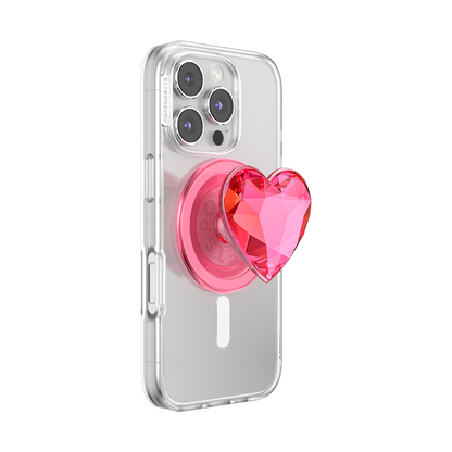 Crystal Heart Neon Pink —  MagSafe PopGrip - US 73127