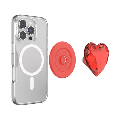 Crystal Heart Rosso —  MagSafe PopGrip - US 97098