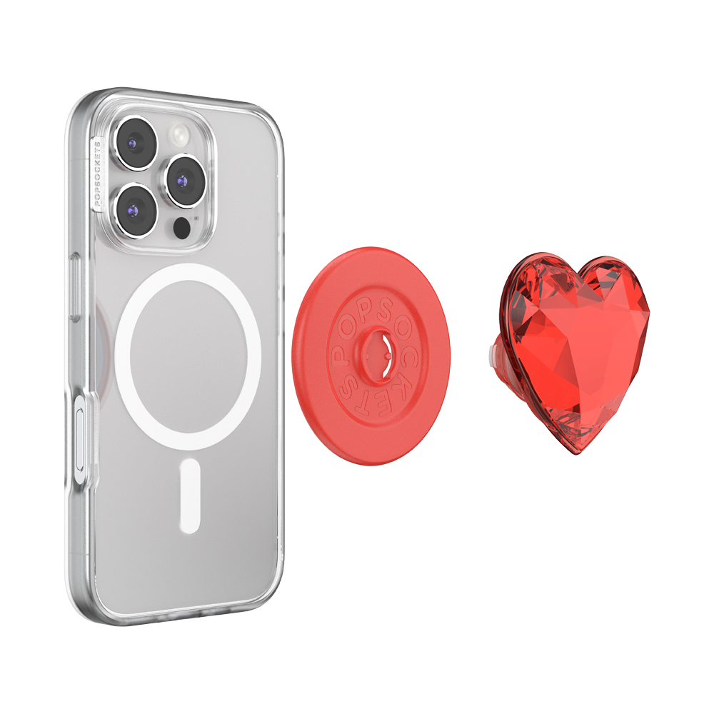 Crystal Heart Rosso —  MagSafe PopGrip - US 64486