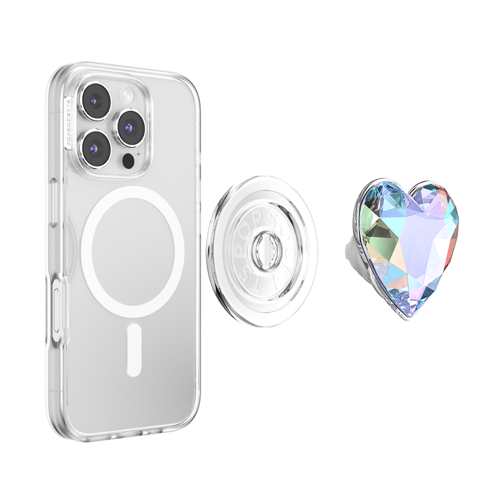 Iridescent Crystal Heart — MagSafe PopGrip - US 96557