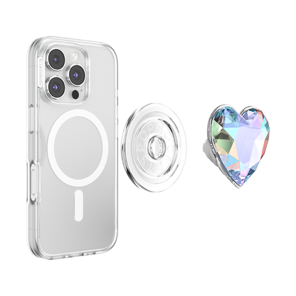 Iridescent Crystal Heart — MagSafe PopGrip - US 61777