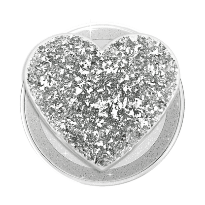 Confetti Heart Silver Sizzle — MagSafe PopGrip - US 94298