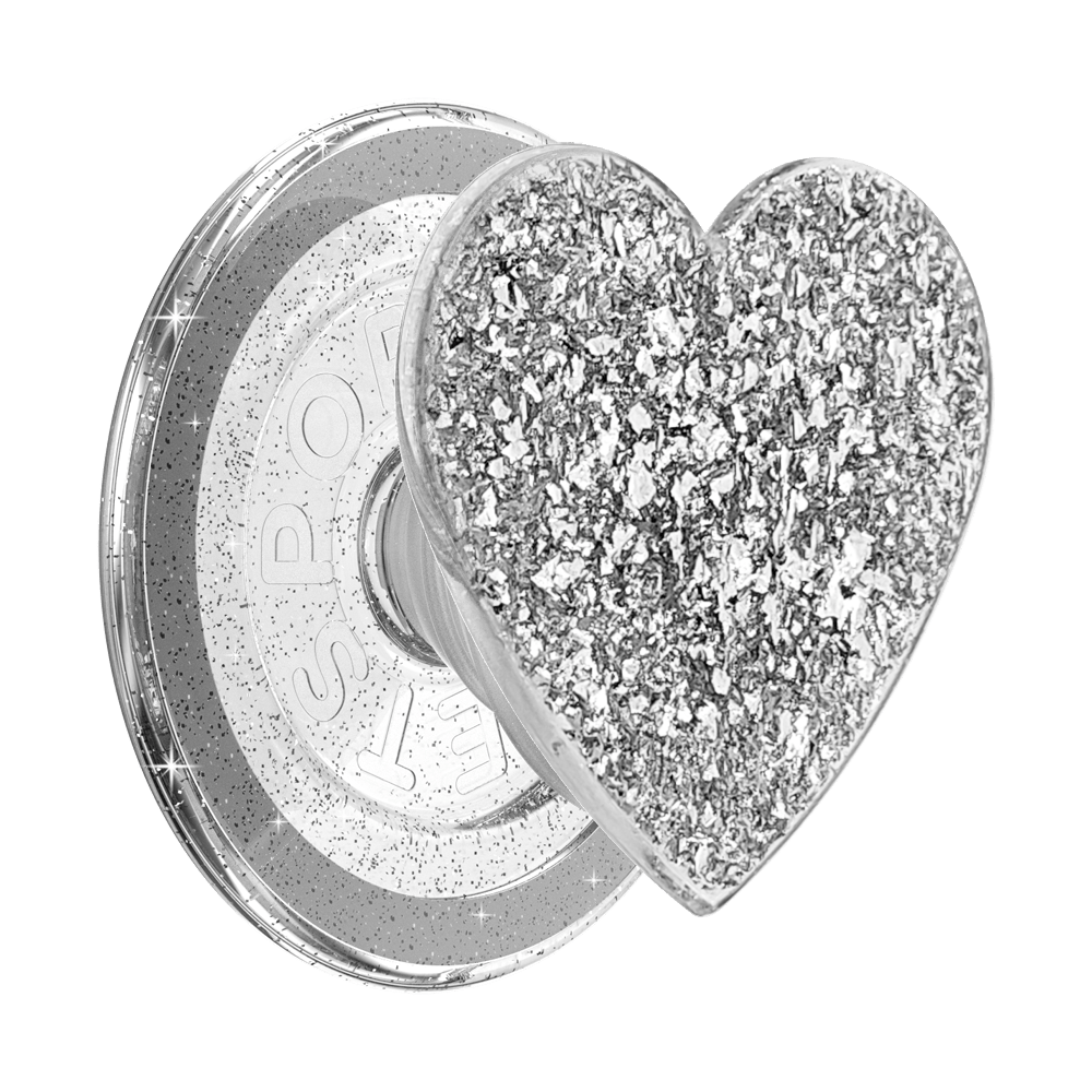 Confetti Heart Silver Sizzle — MagSafe PopGrip - US 72290
