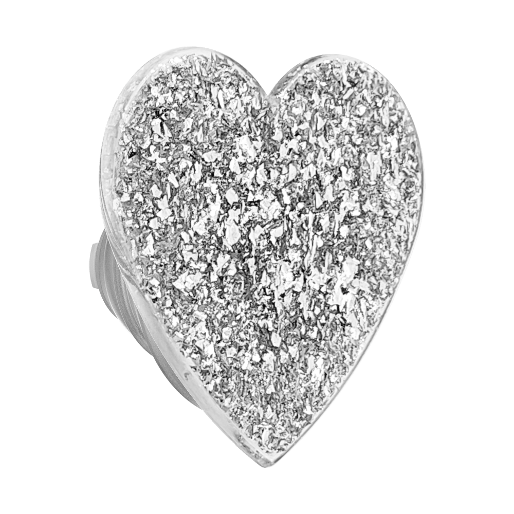 Confetti Heart Silver Sizzle — MagSafe PopGrip - US 55053