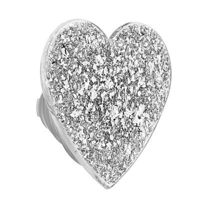 Confetti Heart Silver Sizzle — MagSafe PopGrip - US 37153