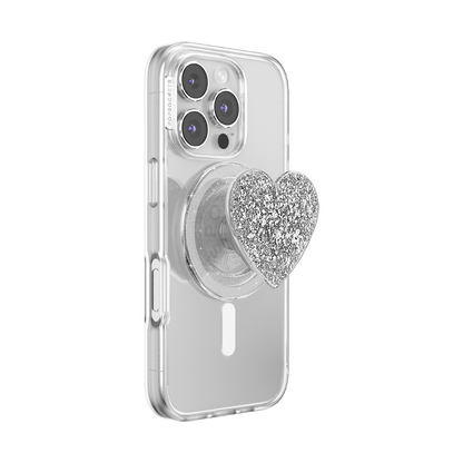 Confetti Heart Silver Sizzle — MagSafe PopGrip - US 48743