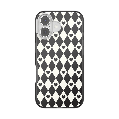 Harlequin Hearts Black — iPhone 16 MagSafe Case - US 60078