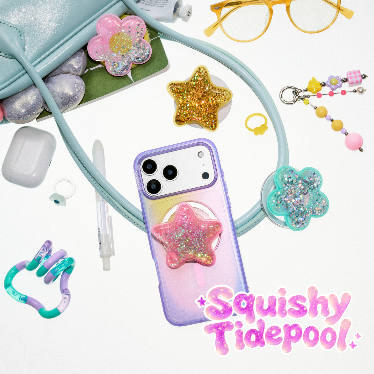 Tidepool Squishy Daisy Turquoise — MagSafe PopGrip - US 63334